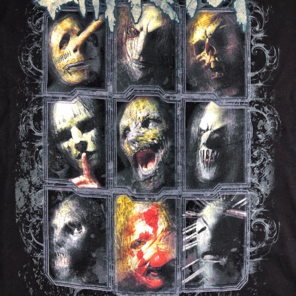 Slipknot Mask Faces 2007 Heavy Metal Rock Band Tee - Picture 5 of 9